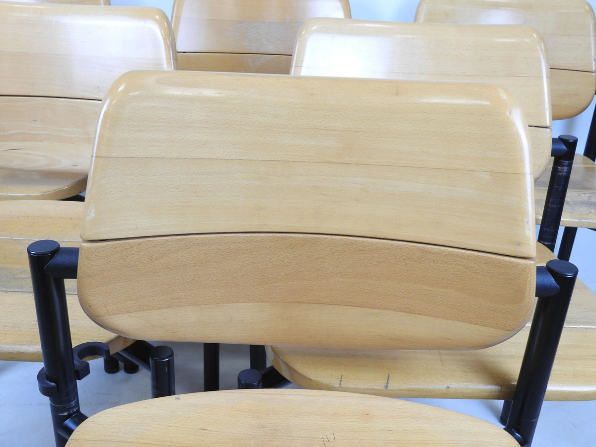 6 Chaises Vintage Martin Stoll Scandinave 60/70 Beige Piètement Noir-{{shop name}}
