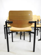 6 Chaises Vintage Martin Stoll Scandinave 60/70 Beige Piètement Noir-{{shop name}}