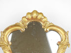 Miroir Louis XV Bois Sculpté Stuc Doré XIXème Siècle, Hauteur 50 cm-{{shop name}}