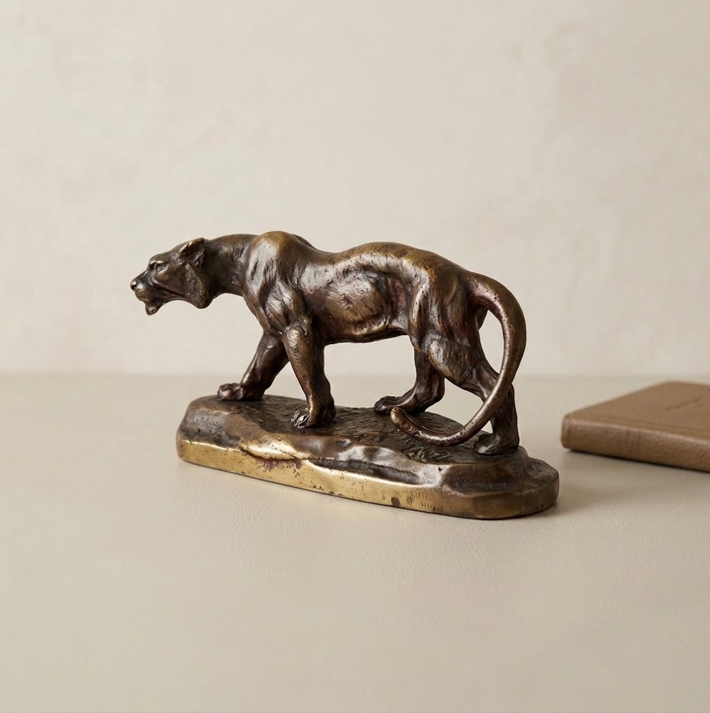 Bronze animalier Art Déco Panthère signée Louis Albert Carvin 1920. Superbe patine brun