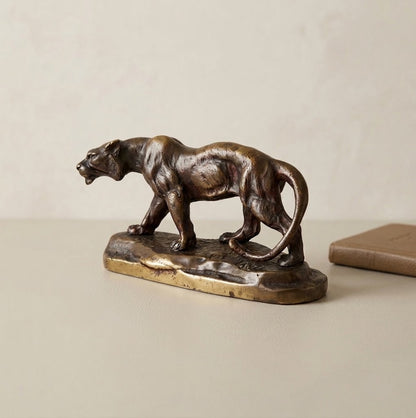Bronze animalier Art Déco Panthère signée Louis Albert Carvin 1920. Superbe patine brun