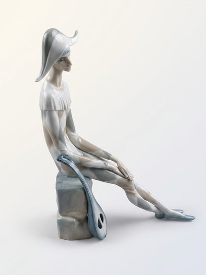Lladro, superbe statuette Arlequin triste, réservé à Alessandro.