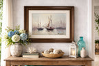 Huile sur toile marine bretonne années 50 – Tableau signé Segrelles – Peinture vintage littoral-{{shop name}}