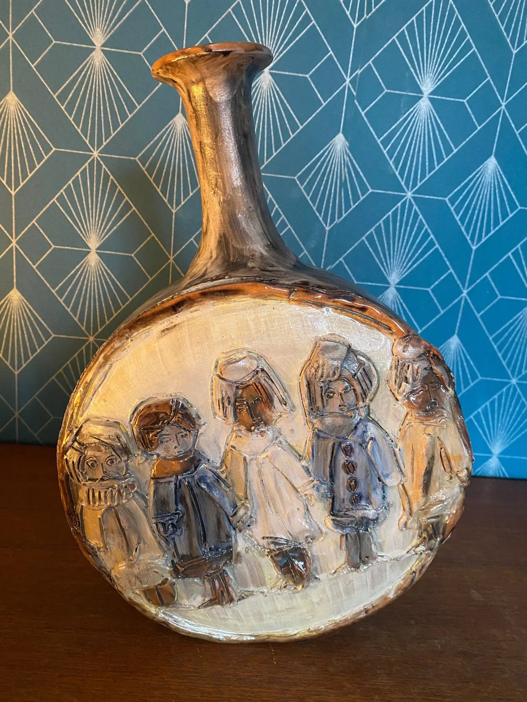 Terre cuite émaillée, vintage des années 50, Romacréa, Italie. Antiquités de France