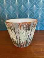 Ancien cache pot en terre cuite émaillée, école Italienne Romacréa, 1950.-{{shop name}}