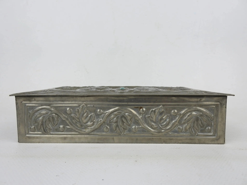 Boîte Étain Art Nouveau Alfred Daguet 25x15 cm Chimères Coffrage Bois-{{shop name}}