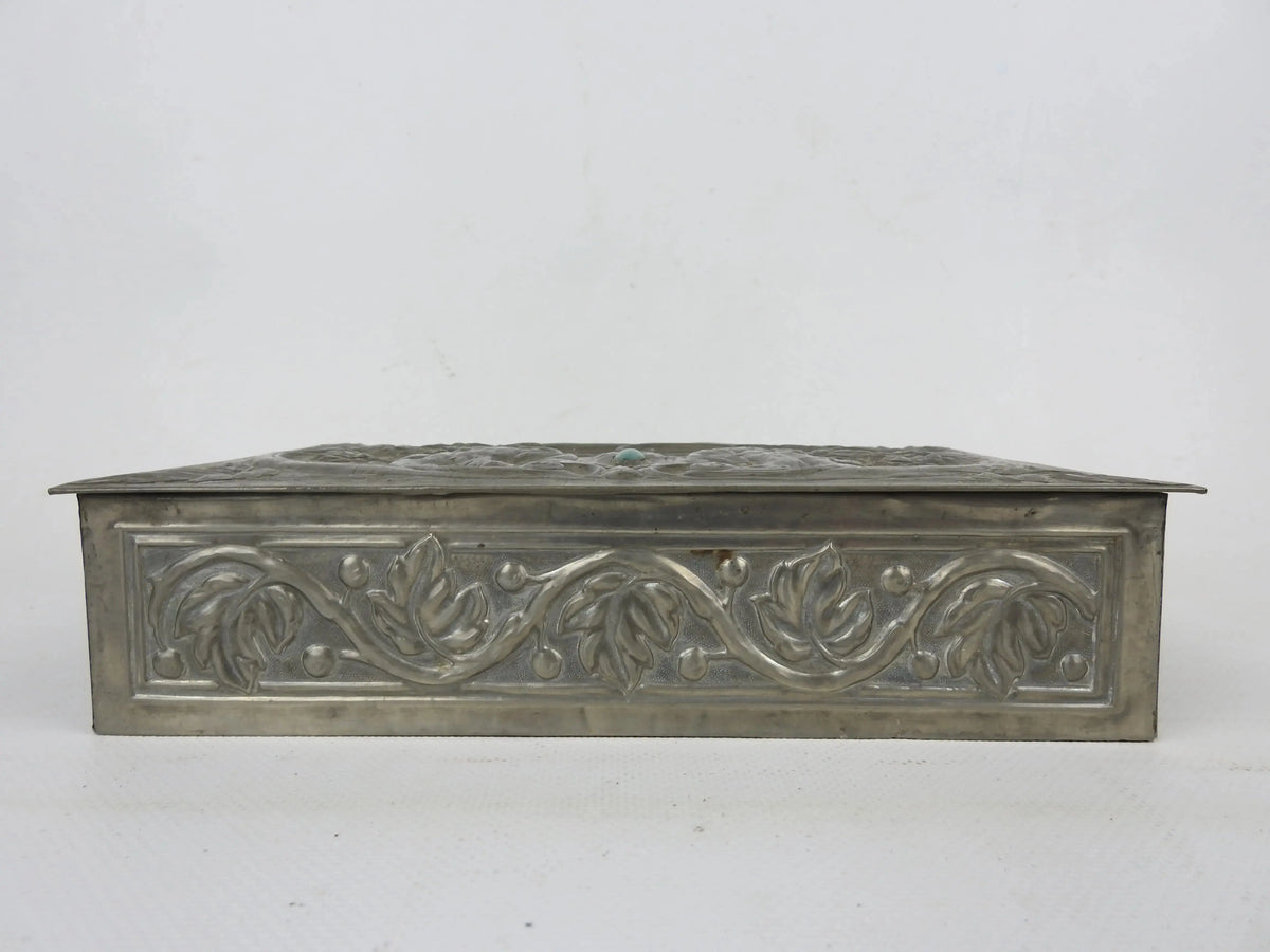 Boîte Étain Art Nouveau Alfred Daguet 25x15 cm Chimères Coffrage Bois-{{shop name}}