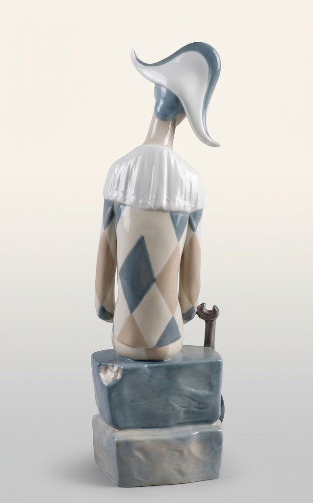 Lladro, superbe statuette Arlequin triste, réservé à Alessandro.