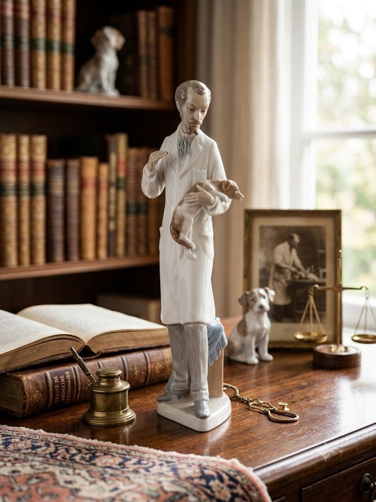 Figurine Lladro 4788 Le Vétérinaire Porcelaine Espagne Vintage de 1977. 34cm