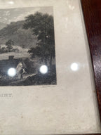 Gravure signée du XIXème siècle, encadrée, sous verre. Château de St Point en Soane et Loire. Antiquités de France