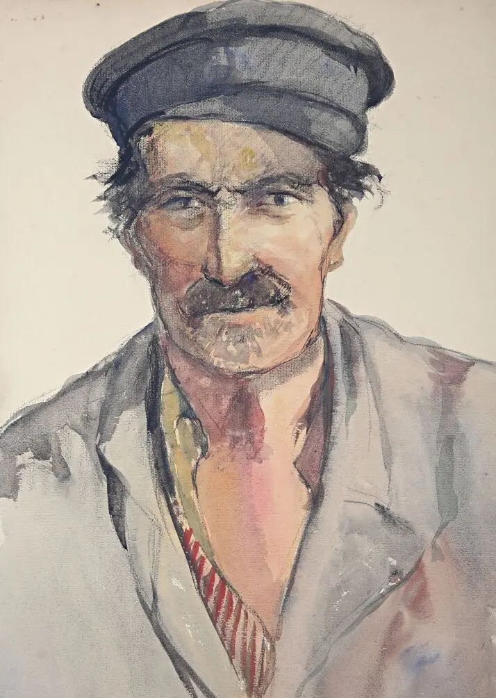 Aquarelle ancienne signée Edmond Valès, courant orientaliste, daté de 1939. Antiquités de France