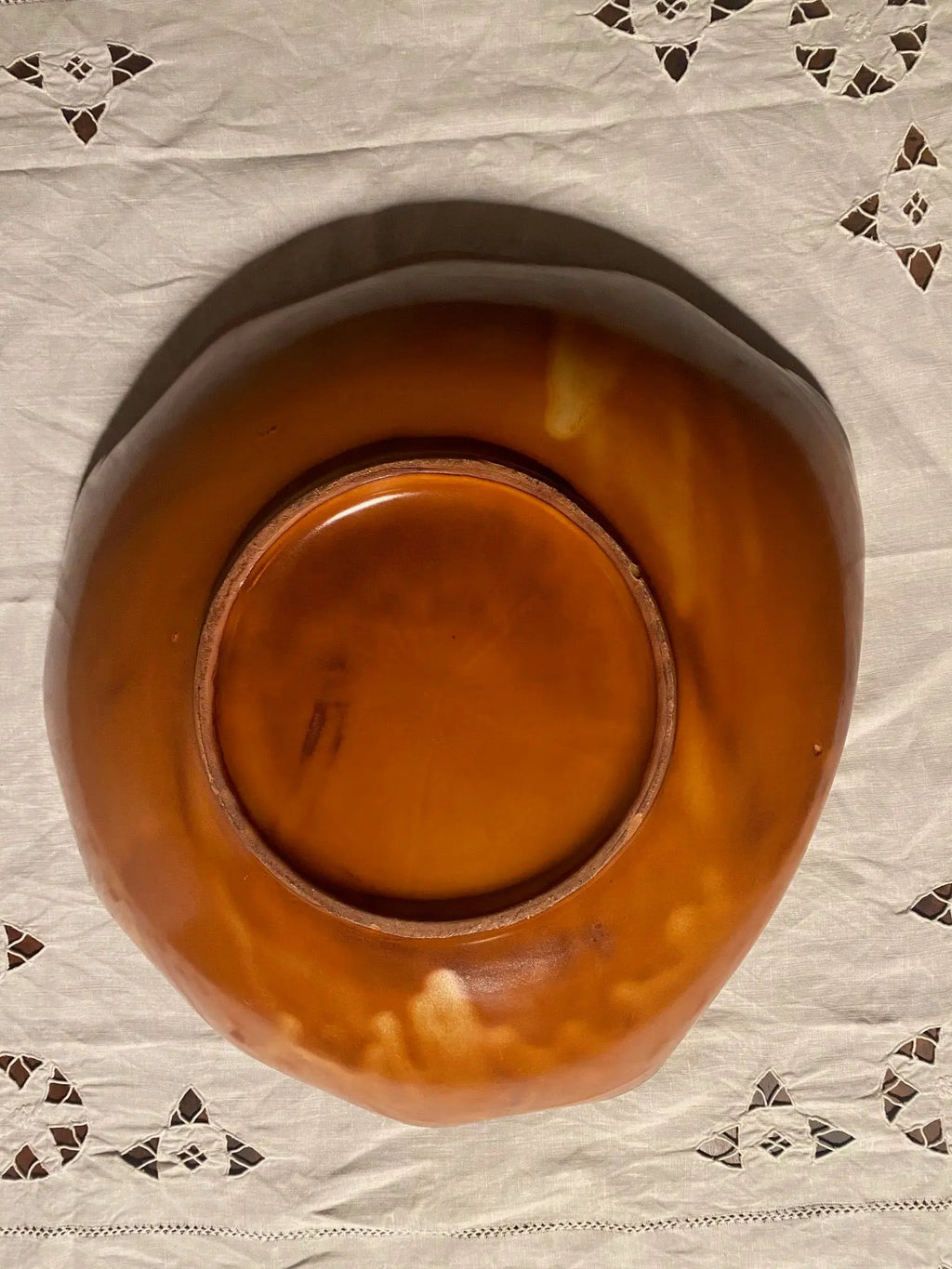 Coupe ancienne en grès, début XXème, coupe à fruits, repliée, rare. Antiquités de France