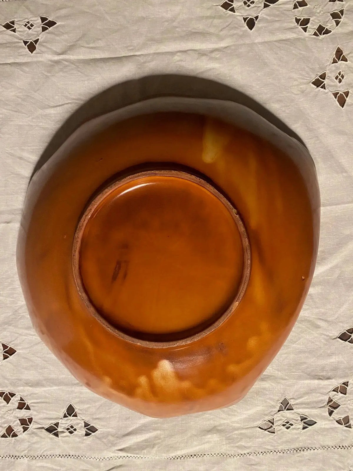 Coupe ancienne en grès, début XXème, coupe à fruits, repliée, rare. Antiquités de France