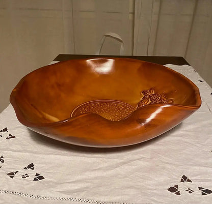 Coupe ancienne en grès, début XXème, coupe à fruits, repliée, rare. Antiquités de France