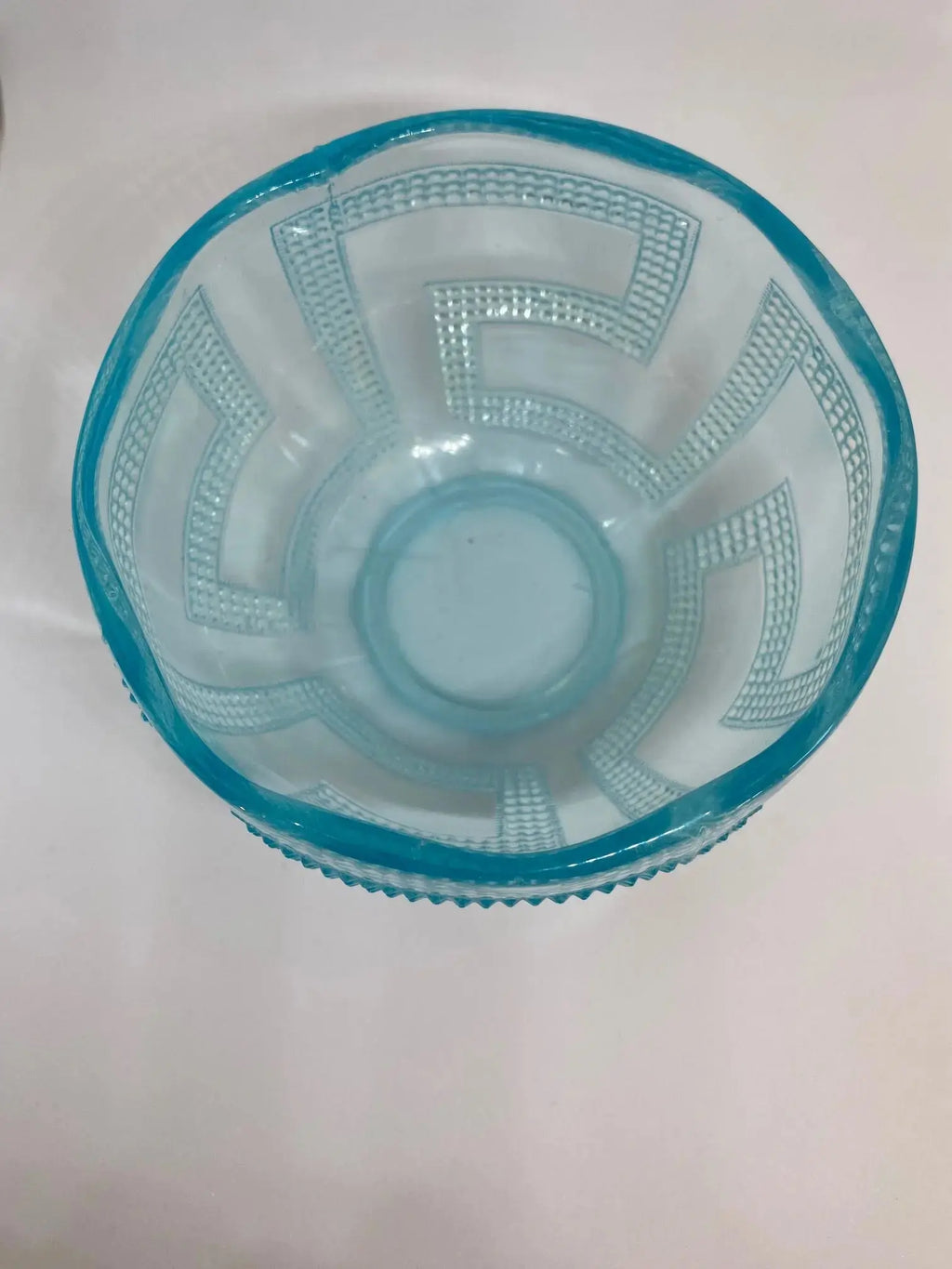 Petite coupe verre moulé Portieux – Art Déco, 10,5 cm diamètre, 7 cm haut, rare-{{shop name}}
