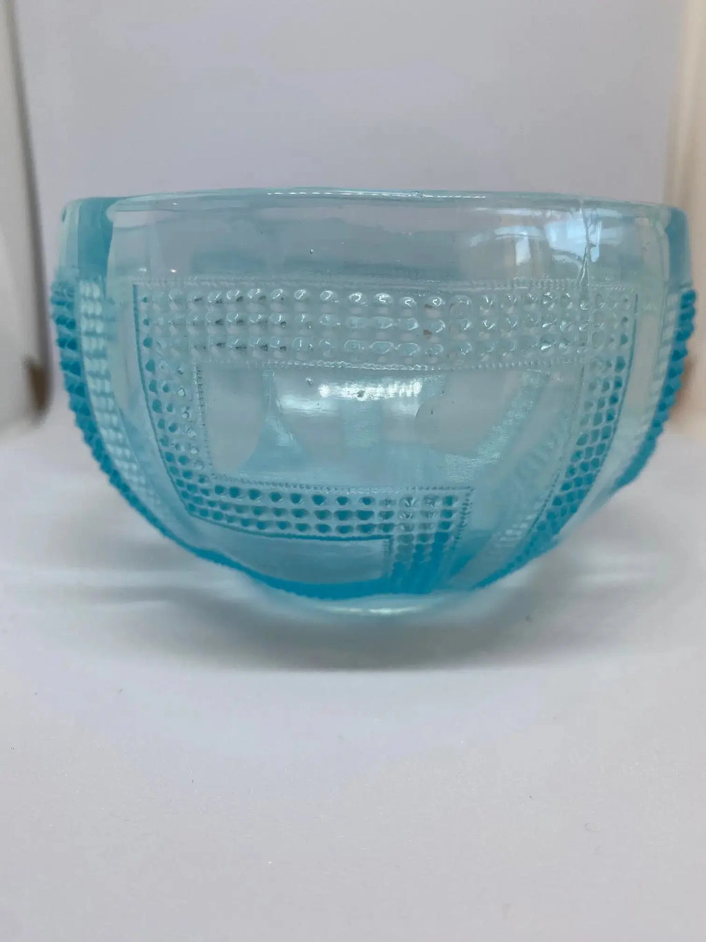 Petite coupe verre moulé Portieux – Art Déco, 10,5 cm diamètre, 7 cm haut, rare-{{shop name}}