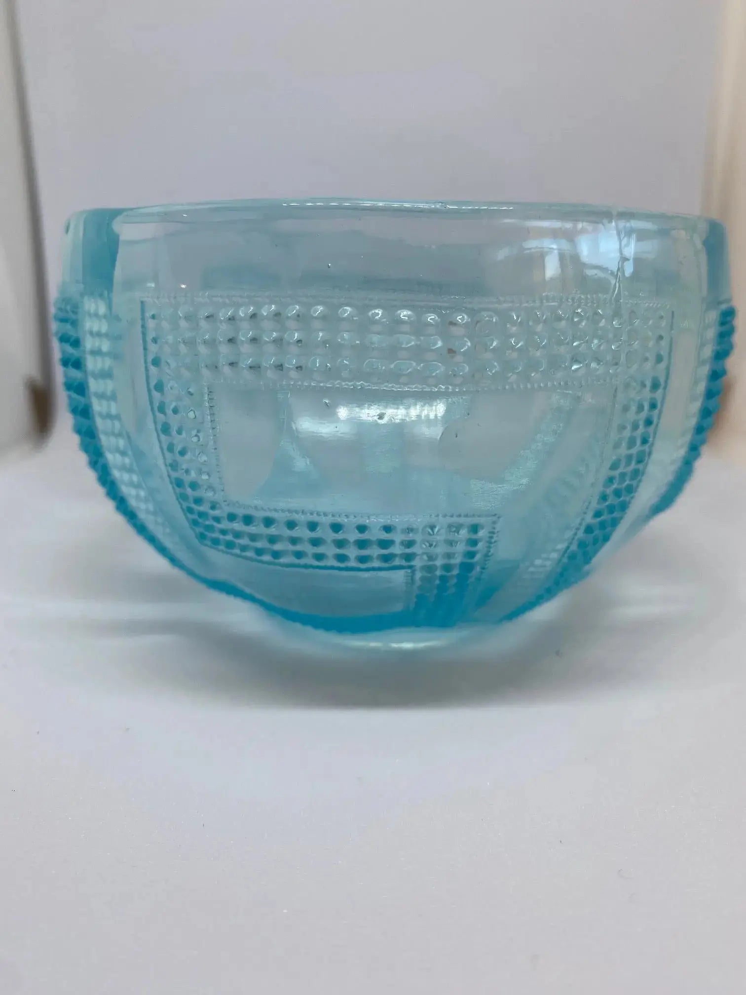Petite coupe verre moulé Portieux – Art Déco, 10,5 cm diamètre, 7 cm haut, rare-{{shop name}}