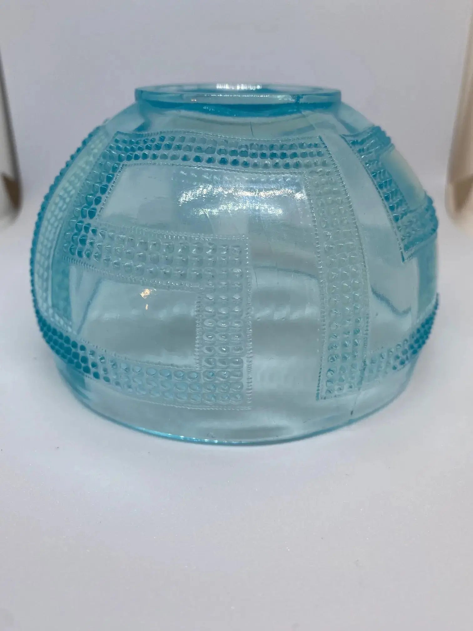 Petite coupe verre moulé Portieux – Art Déco, 10,5 cm diamètre, 7 cm haut, rare-{{shop name}}