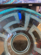 Petite coupe verre moulé Portieux – Art Déco, 10,5 cm diamètre, 7 cm haut, rare-{{shop name}}