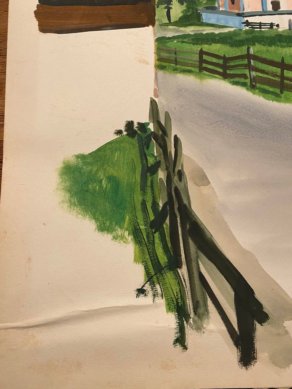 Ancienne aquarelle signée, XXème siècle, sur papier, paysage d'Autriche, 1981 Antiquités de France