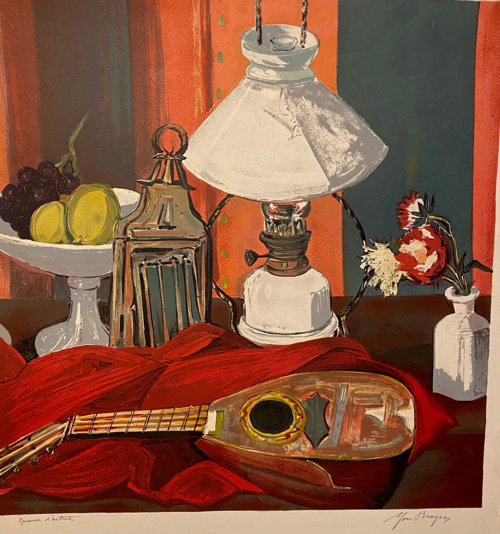 Lithographie Yves Brayer, signée, épreuve d'artiste, exposition de 1969, unique Antiquités de France