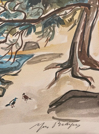 LITHOGRAPHIE ancienne Y. Brayer, signé, numéroté, 52/60, paysage du Japon, 1971. Antiquités de France