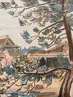 LITHOGRAPHIE ancienne Y. Brayer, signé, numéroté, 52/60, paysage du Japon, 1971. Antiquités de France