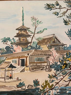 LITHOGRAPHIE ancienne Y. Brayer, signé, numéroté, 52/60, paysage du Japon, 1971. Antiquités de France