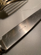 Orfèvrerie Argental époque art déco, FOURCHETTE ET COUTEAU, métal argenté, LAME INOX. Antiquités de France