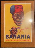 BANANIA, MEUNIER, PHOSCAO, AUBELS, 4 sous verre, 4 publicité sur carte postale. Antiquités de France