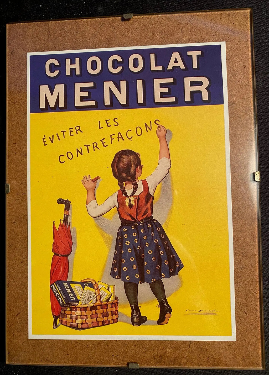 BANANIA, MEUNIER, PHOSCAO, AUBELS, 4 sous verre, 4 publicité sur carte postale. Antiquités de France