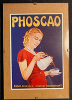 BANANIA, MEUNIER, PHOSCAO, AUBELS, 4 sous verre, 4 publicité sur carte postale. Antiquités de France