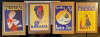 BANANIA, MEUNIER, PHOSCAO, AUBELS, 4 sous verre, 4 publicité sur carte postale. Antiquités de France