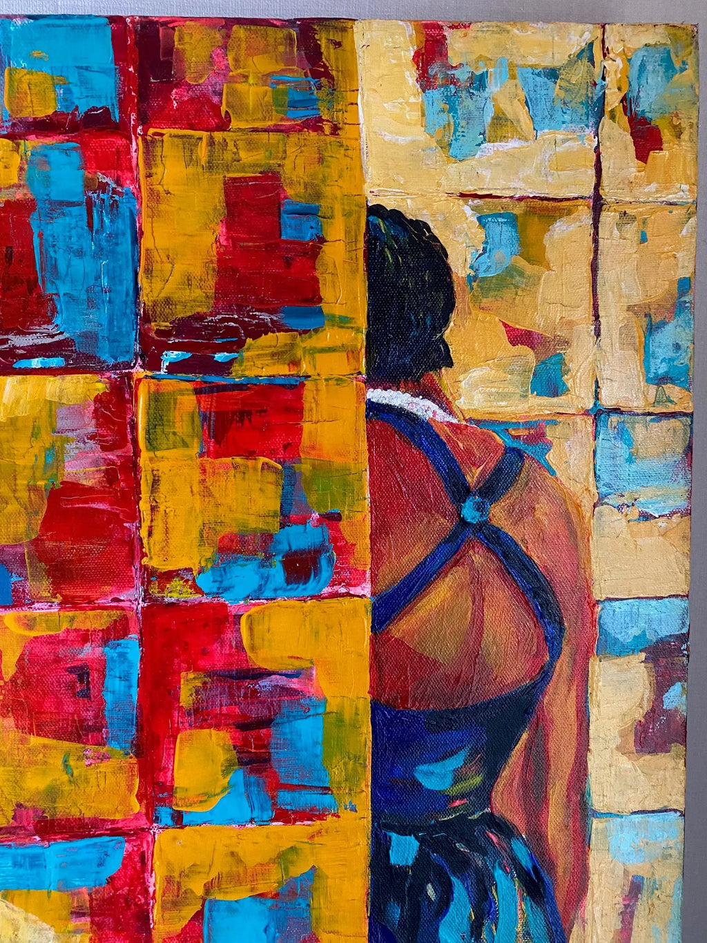 Art contemporain, Huile sur toile signée , inspirée du film Nikita, pièce unique. Par Zély. Antiquités de France