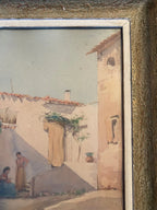 Orientalisme, Aquarelle signé, Alexandre BONNARDEL 1867-1942, encadré sous verre Antiquités de France