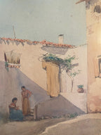 Orientalisme, Aquarelle signé, Alexandre BONNARDEL 1867-1942, encadré sous verre Antiquités de France