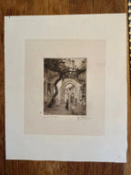 Dessin à l'encre signé, Edmond Valès, orientaliste, début XXème, épreuve artiste Antiquités de France