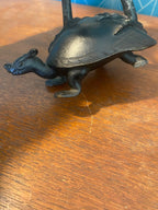 BRONZE ancien XIXème, GRUE SUR TORTUE MINOGAME, chine japon XIXe Antiquités de France