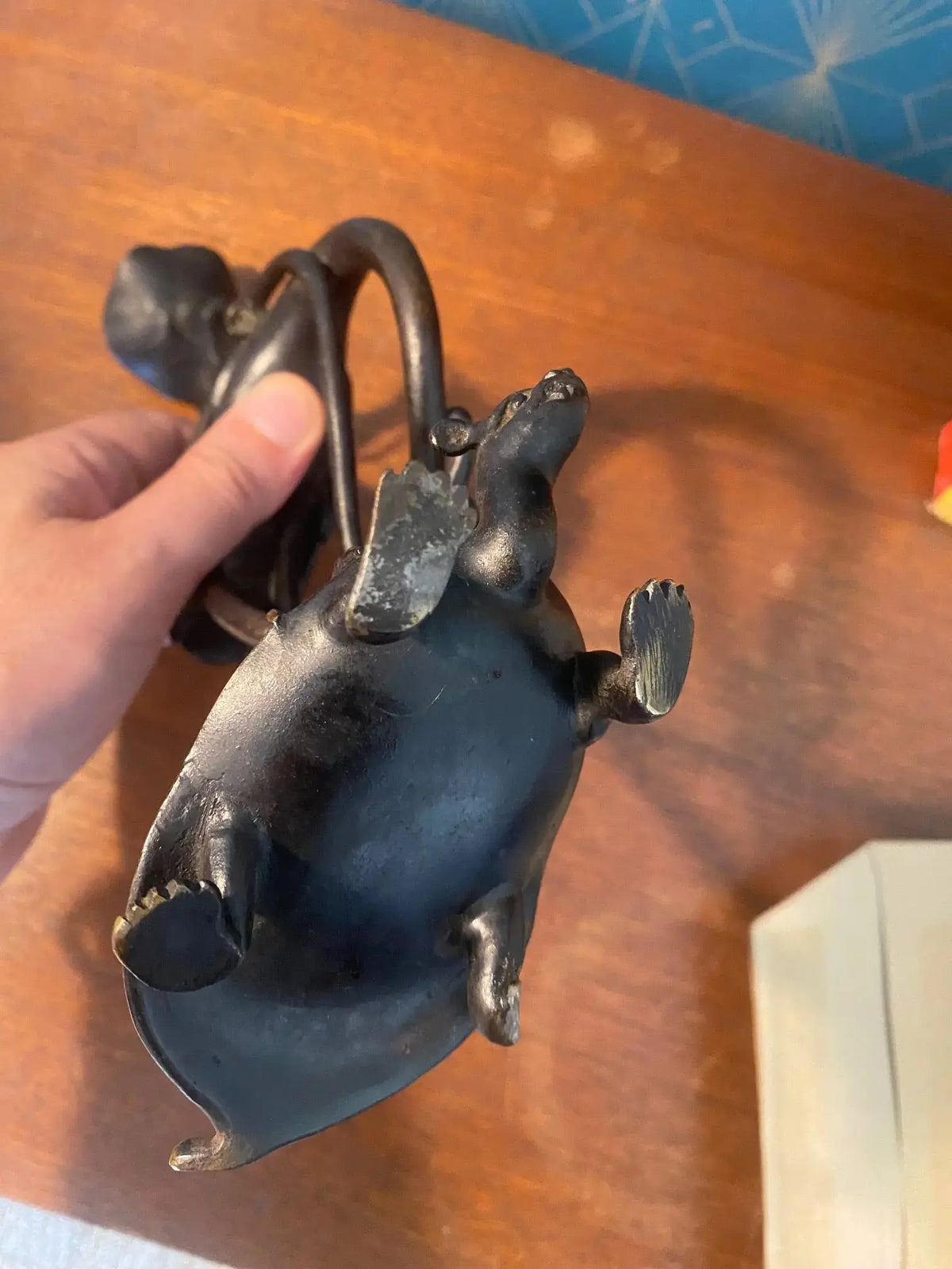 BRONZE ancien XIXème, GRUE SUR TORTUE MINOGAME, chine japon XIXe Antiquités de France