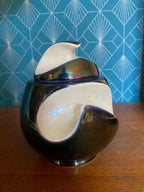 Céramique Française vintage, reflets métalliques irisés. 2 nécessaires de fumeurs, numérotées. Antiquités de France