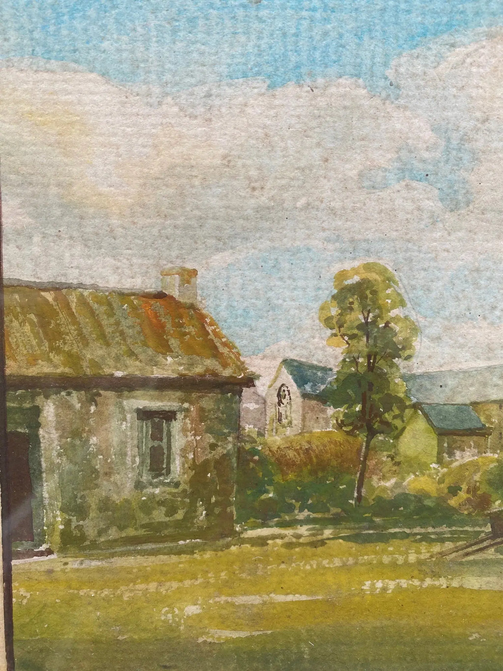 Tableau ancien signé Ferdinand Cochard, encadrée sous verre, début XXème, peinture Aquarelle. Antiquités de France