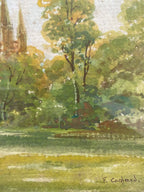 Tableau ancien signé Ferdinand Cochard, encadrée sous verre, début XXème, peinture Aquarelle. Antiquités de France