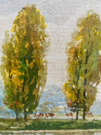 Tableau ancien signé F. Cochard, encadrée sous verre, du début XXème, peinte à l'Aquarelle. Antiquités de France