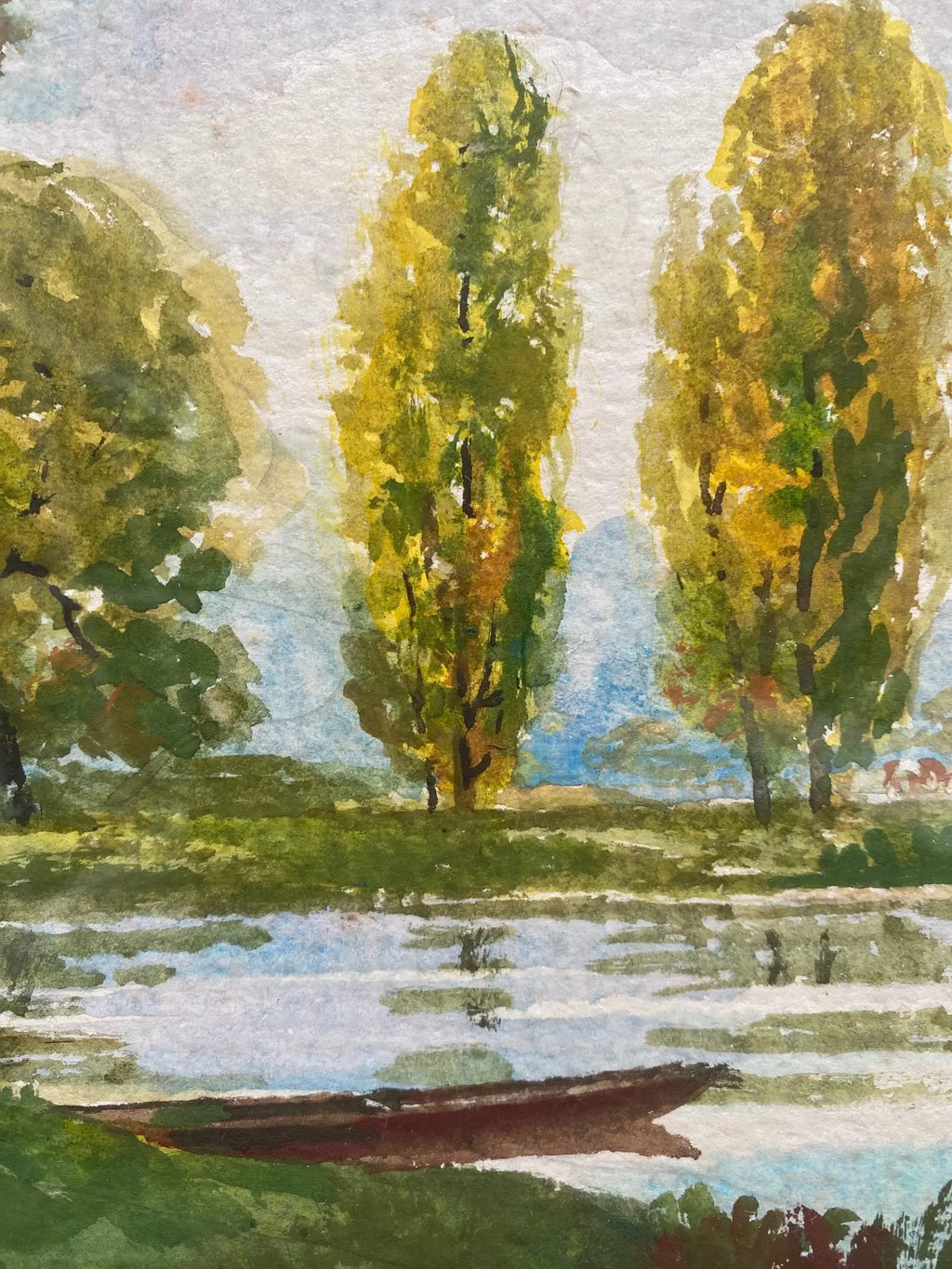 Tableau ancien signé F. Cochard, encadrée sous verre, du début XXème, peinte à l'Aquarelle. Antiquités de France