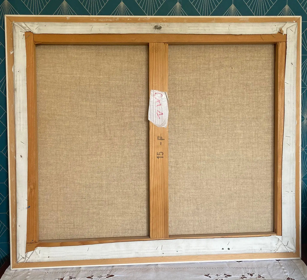 Huile sur toile signé marine, vue d'une plage, très lumineux. Années 80, encadré. Antiquités de France