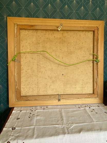 Tableau marine signé, huile sur toile des années 70/80, cadre en bois et baguette dorée. Antiquités de France