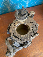 Théière chinoise ancienne, grès de Yixing, à décor naturel d'un tronc d'arbre. Antiquités de France