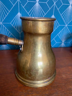 Lot 2 cafetières Orient cuivre et laiton – manches bois, 9 et 13 cm, décoration-{{shop name}}