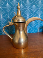 Cafetière orientale Dallah – cuivre ou laiton, symbole arabe gravé, 15 cm, vintage-{{shop name}}