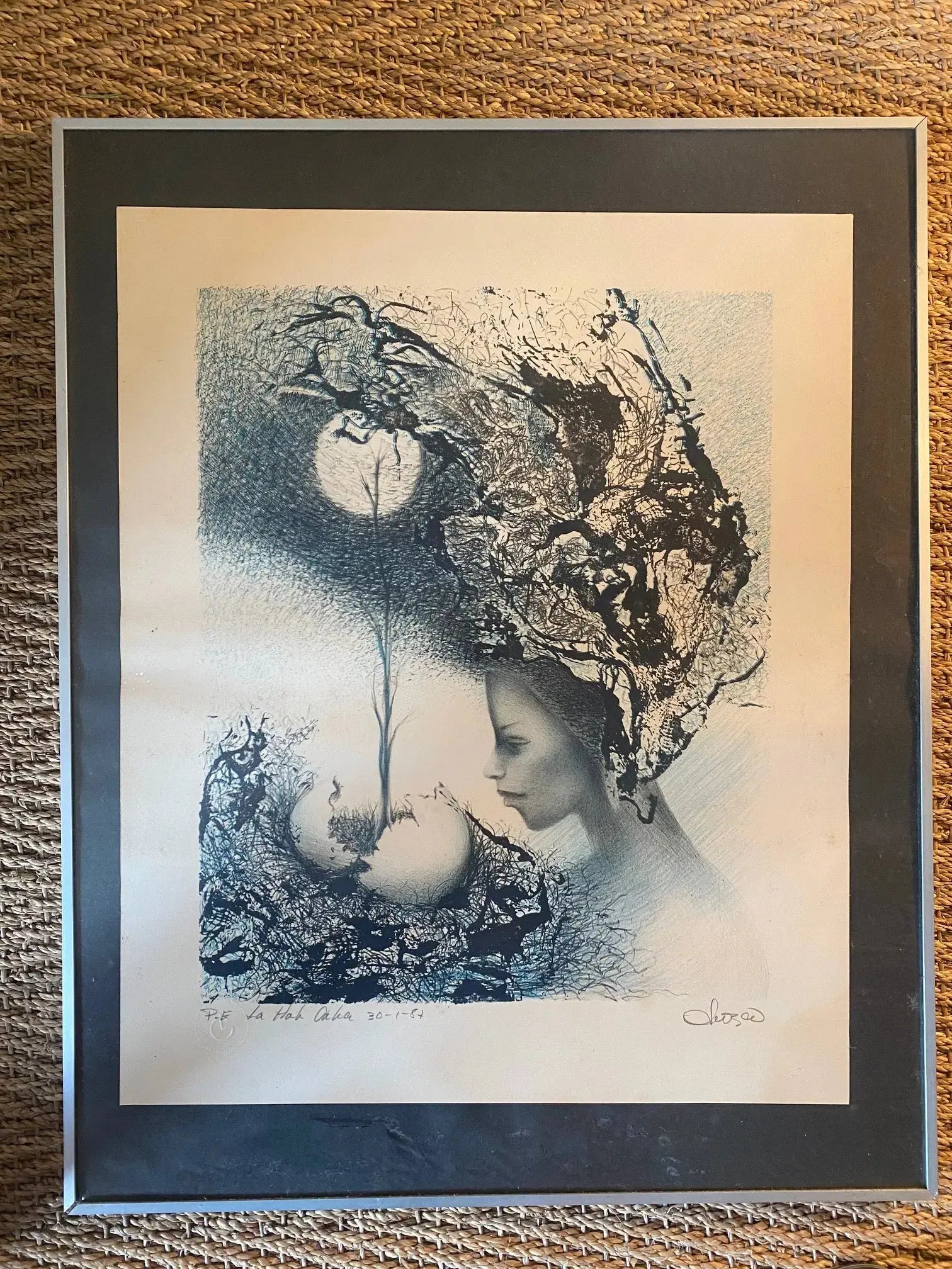 Lithographie ancienne signée, épreuve d'artiste, EDUARDO ROCA SALAZAR (CHOCO) .-{{shop name}}